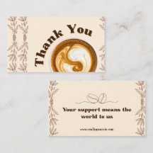 Carte de remerciement café avec latte art