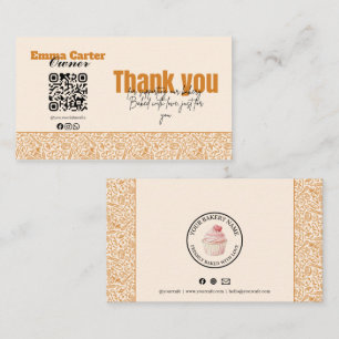 Visite Carte de remerciement Cupcake pour Boulangerie Rus