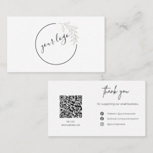 Visite Carte de remerciement d'affaires Code QR Logo Bota