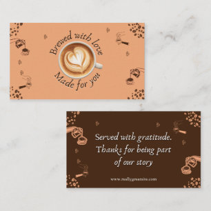 Visite Carte de remerciement d'art de latte de salon de c