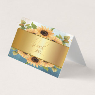 Visite Carte de Remerciement Élégante et Chic Tournesols