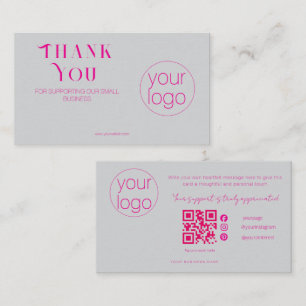 Visite Carte de remerciement élégante pour logo de petite