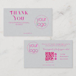 Visite Carte de remerciement élégante pour logo de petite