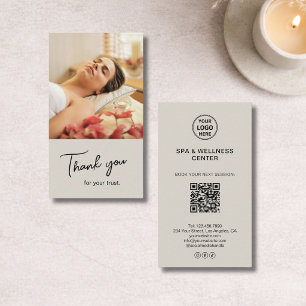 Visite Carte de remerciement moderne neutre beige Spa Wel