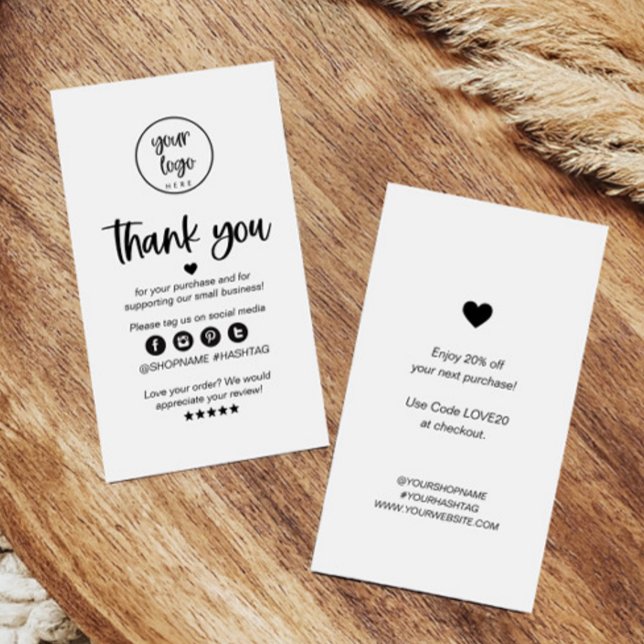 Visite Carte de remerciement pour petite entreprise (Small Business Thank You Card)