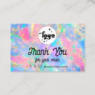 Visite carte de remerciements arrière - plan opal