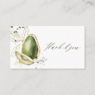 Visite Carte de remerciements Baby shower Avocado