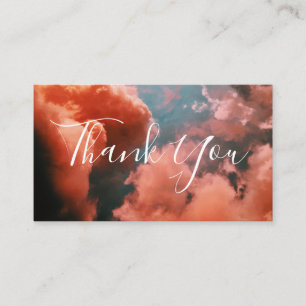 Visite Carte de remerciements ciel bleu doux et nuages ro