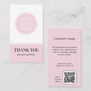 Visite Carte de remerciements de logo rose affaires