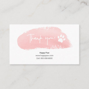 Visite Carte de remerciements d'entreprise Pink Watercolo