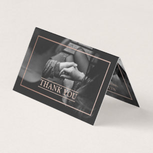 Visite Carte de remerciements photo Gold Foil Rose modern