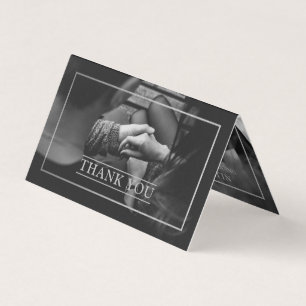 Visite Carte de remerciements photo moderne Silver Foil