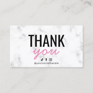 Visite Carte de remerciements rose marbre 