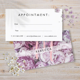 Visite Carte de rendez-vous à monogramme floral rose mode