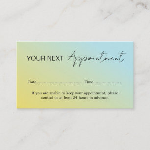 Visite Carte de rendez-vous avec dégradé bleu jaune