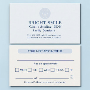 Visite Carte de rendez-vous bleu clair moderne pour denti