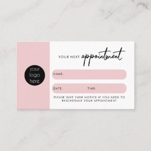 Visite Carte de rendez-vous client rose Code QR Logo d'af