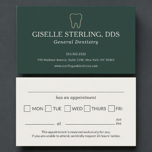 Visite Carte de rendez-vous de cabinet dentaire Tooth Gre