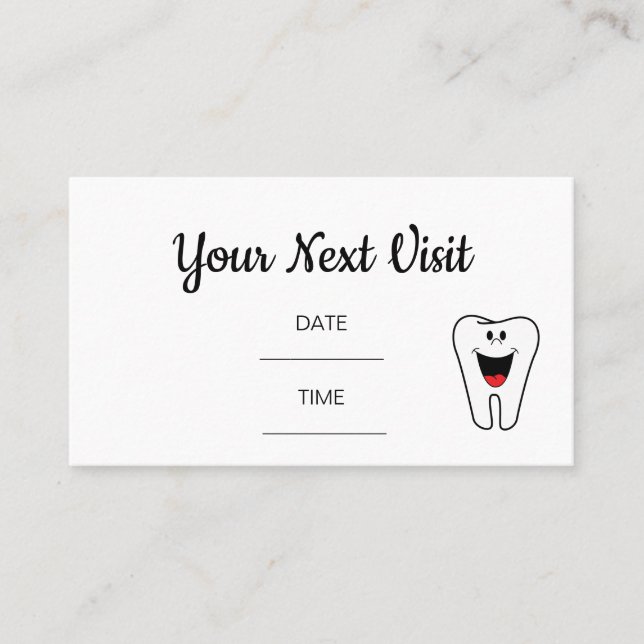 Visite Carte de rendez-vous de dentiste dentaire (Devant)