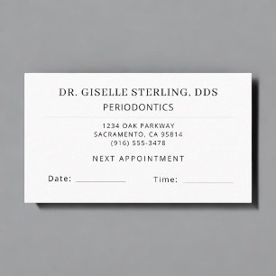 Visite Carte de rendez-vous de parodontie dentisterie den