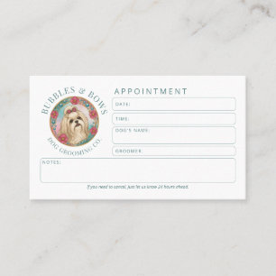 Visite Carte de rendez-vous de toilettage pour Shih Tzu