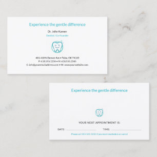 Visite Carte de rendez-vous dentaires Dentiste