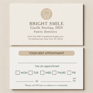 Visite Carte de rendez-vous dentiste moderne beige clair
