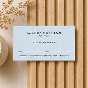 Visite Carte de rendez-vous Luxe Minimaliste Bleue