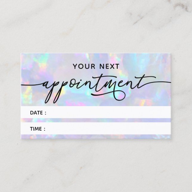 Visite carte de rendez-vous pastel opal texture (Devant)