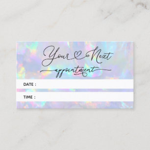 Visite carte de rendez-vous photo texture opale pastel