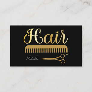 Visite Carte de rendez-vous pour coiffeur en or noir mode