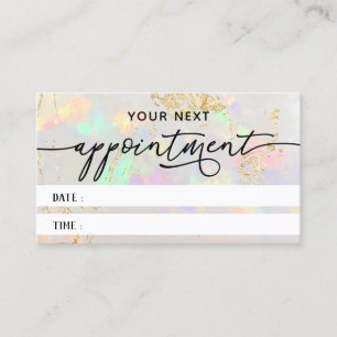 Visite carte de rendez-vous pour la texture opale blanche