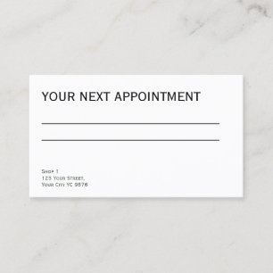 Visite Carte de rendez-vous simple en blanc clair