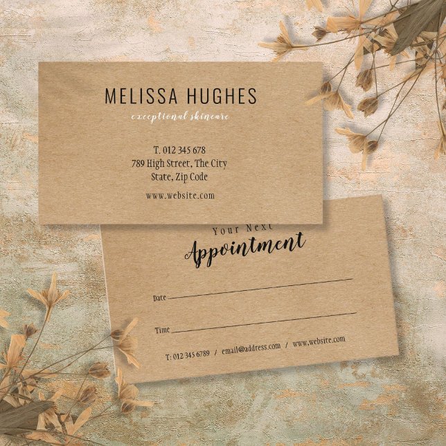 Visite Carte de rendez-vous simple moderne rustique kraft (Simple Modern Rustic Kraft Appointment Card)