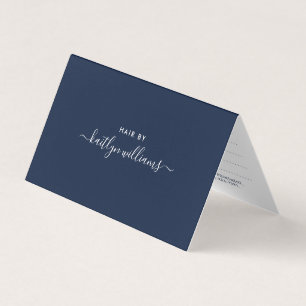Visite Carte de rendez-vous simple Script, bleu marine et