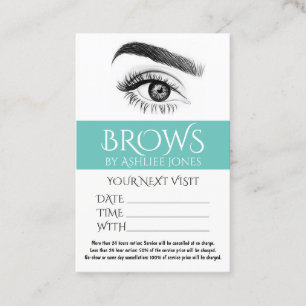 Visite Carte de Rendez-vous Sourcils Cils Salon