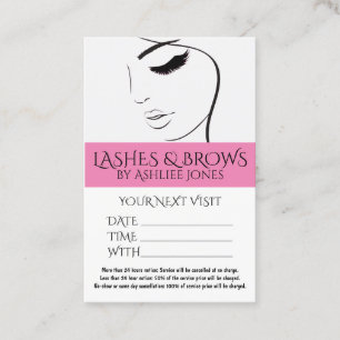 Visite Carte de rendez-vous Sourcils Cils Salon