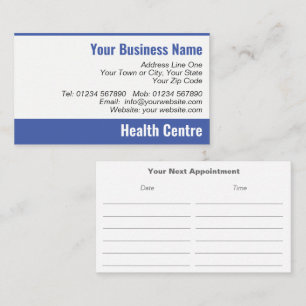 Visite Carte de rendez-vous suivante du centre de santé