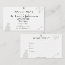 Visite Carte de rendez-vous vétérinaire personnalisable