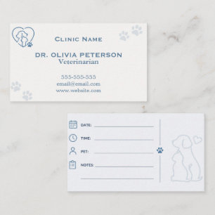 Visite Carte de rendez-vous vétérinaire personnalisée élé
