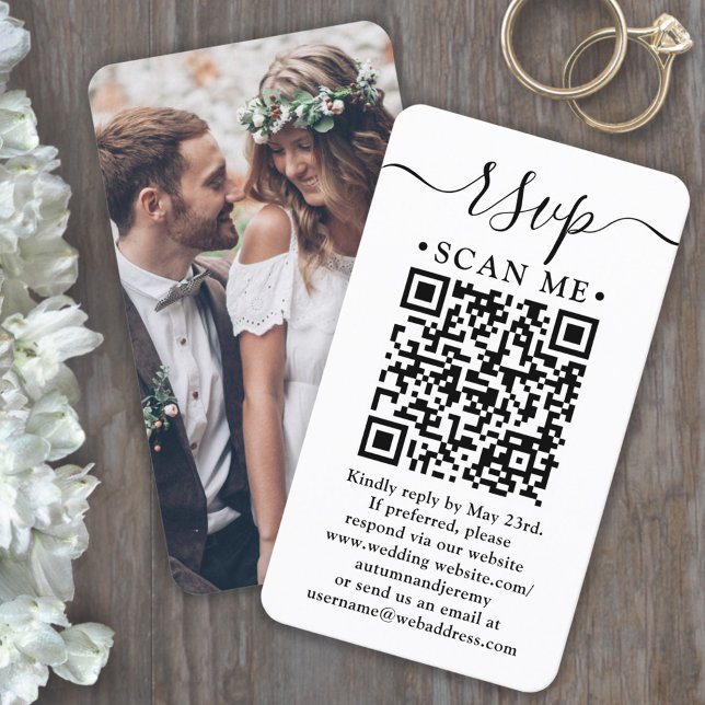 Visite Carte de réponse avec code QR pour site web de mar (Créateur téléchargé)