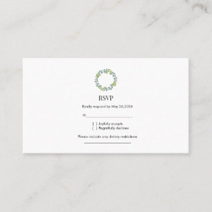 Visite Carte de réponse de mariage Couronne d'eucalyptus 