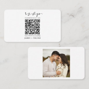 Visite Carte de réponse QR Code scannable pour mariage mo