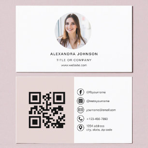 Visite Carte de réseaux sociaux avec photo moderne rose e