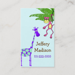 Visite Carte de sécurité de l'enfant de singe et de