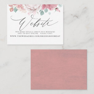 Visite Carte de site Web Dusty Rose Floral Mariage