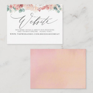 Visite Carte de site Web Dusty Rose Peach Floral Mariage