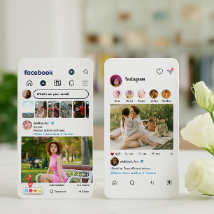 Visite Carte de style Facebook & Instagram - Photo pour l