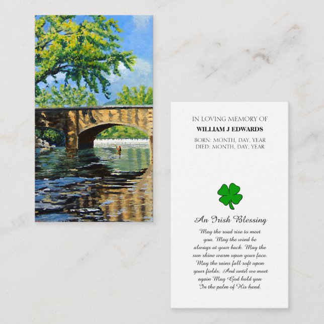 Visite Carte de Sympathie de l'image en mémoire aimée (Devant / Derrière)