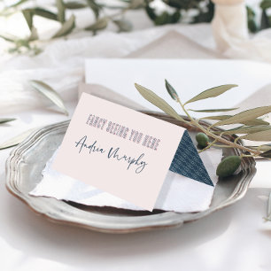 Visite Carte de table de mariage rose et bleu amusante